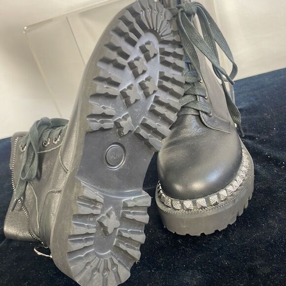 Vince Camuto Black Studded Workboots - Picture 8 of 8